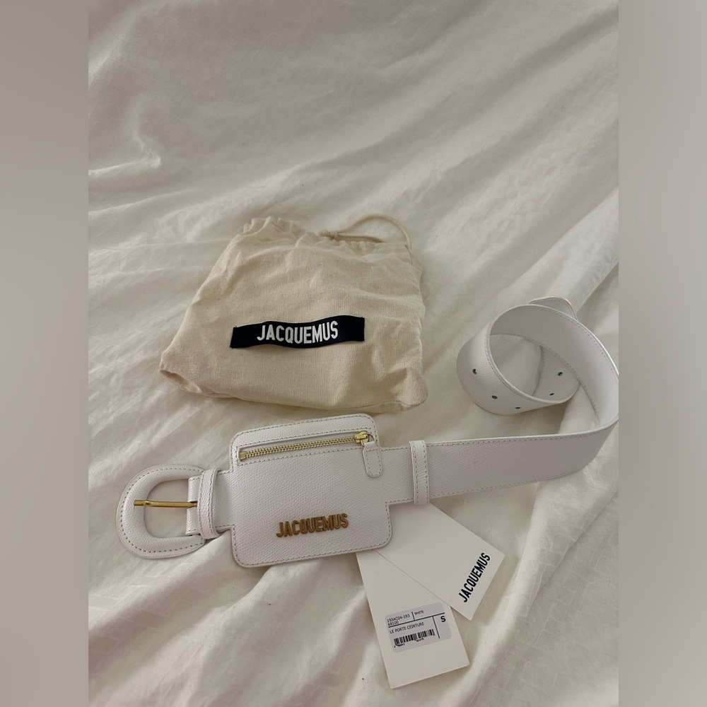 JACQUEMUS new white bag belt size S